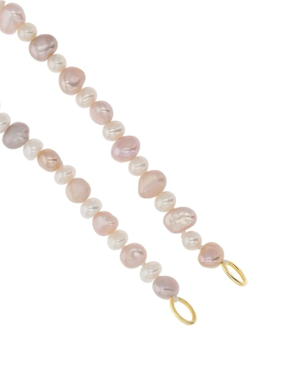 MWOTBaby Gold Blush & White Pearl Necklace With 14K Gold Petite Paper Clip Clasp - Picture 2 of 10